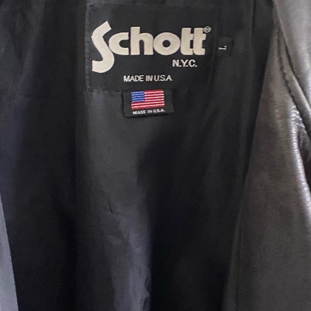 Large. Vintage Schott Leather Car Coat. Excellent condition.